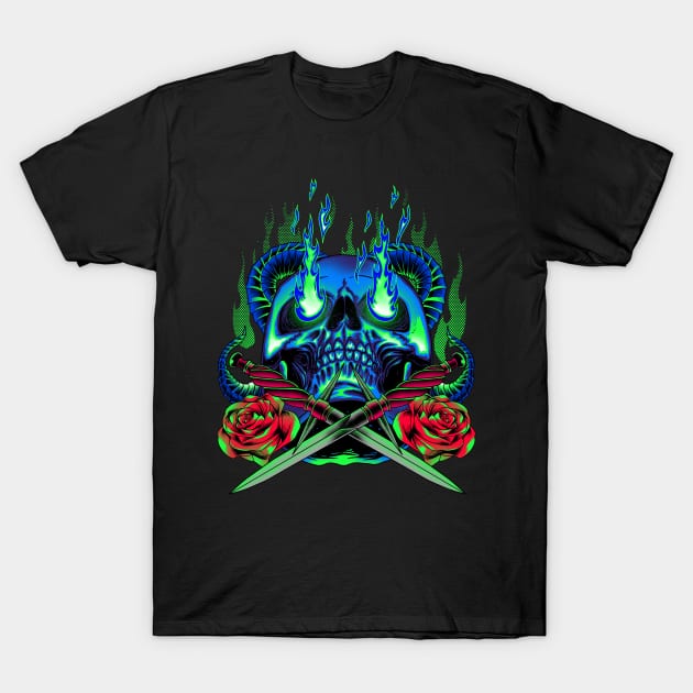 crossing skull T-Shirt by iqbalgarint
